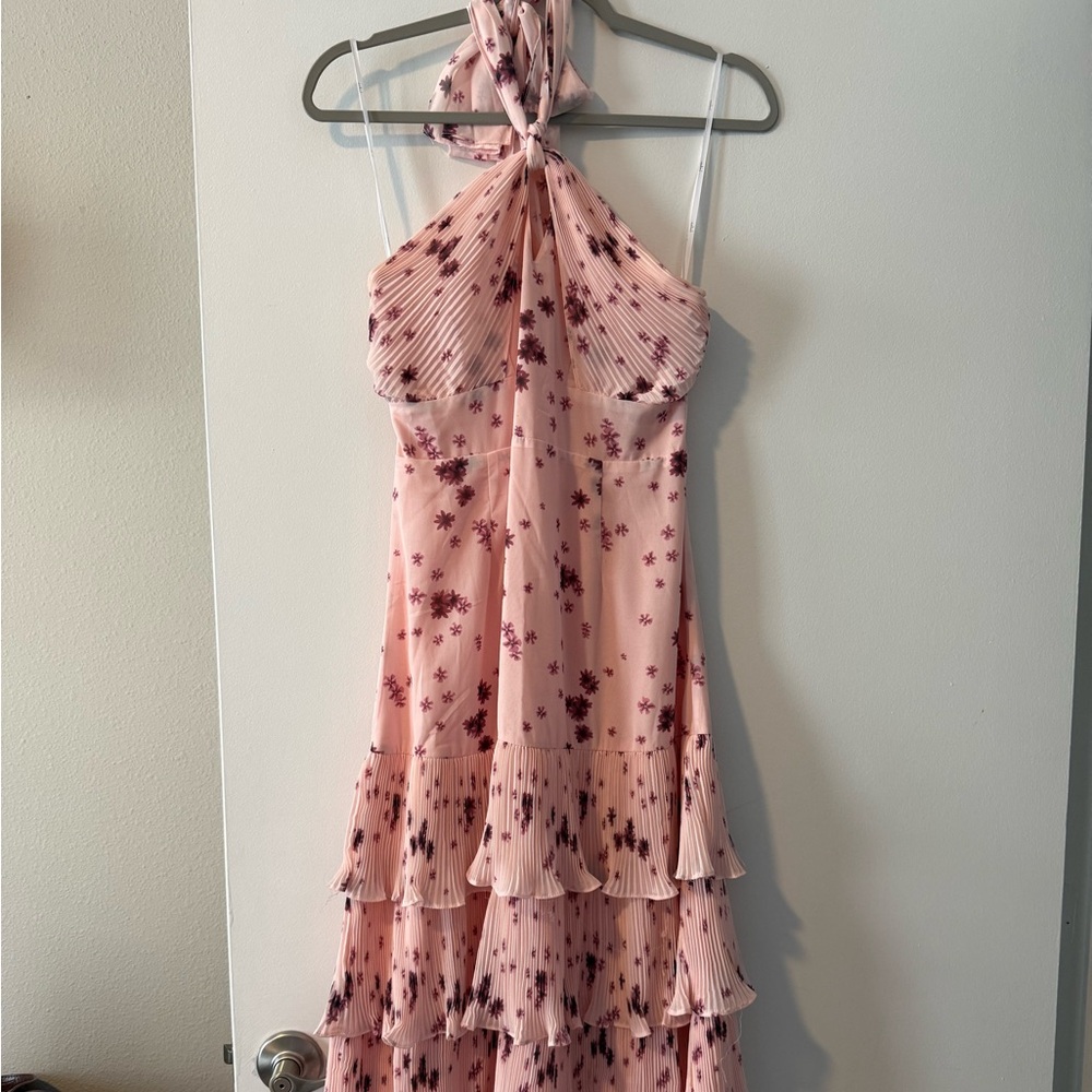 Lulu's Pink and Purple Floral Maxi Dress